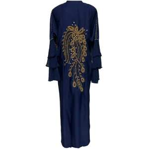 Vestido Árabe de Lujo para Mujer, Abaya de Satén para Fiesta, Jalabiya, con Pedrería, Largo hasta el Suelo, Antiarrugas y Transpirable - Product Image 2