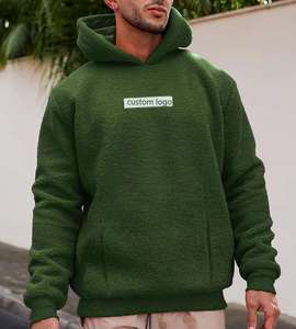 Sudaderas Sherpa para hombre con cierre, forro polar, tejido grueso, forro cálido, logotipo personalizado, sudadera de invierno - Product Image 2