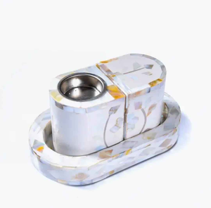 ชุดที่วางเตาบาคูร์ที่มีสไตล์ทางศาสนาสีไม้ธรรมชาติปรับแต่งได้โต๊ะแม่ไข่มุกฝังสตรอเบอร์รี่ถาดมีกลิ่นหอม - Product Image 1