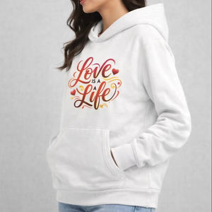 Sweat à capuche unisexe premium, streetwear surdimensionné, pull à imprimé moderne, tissu en polaire doux, 100% coton, respirant, poche, hiver - Product Image 2