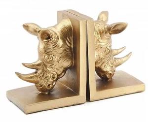 Luxury Gold Finish Pineapple Bookends Set Of 2 For Stylish Home Office And <b>Bookshelf</b> Decoration Accent Handcrafted From India - Product Image 4