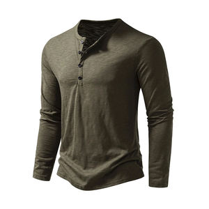 T-shirt en coton à manches longues à double couche avec motif sérigraphié, col rond, chemise formelle professionnelle pour homme - Product Image 6