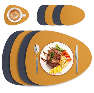 Tapis de table classiques en cuir pour cuisine et mariage pour un usage quotidien Napperon de décoration de table à manger élégant et tapis en vente - Product Image 2