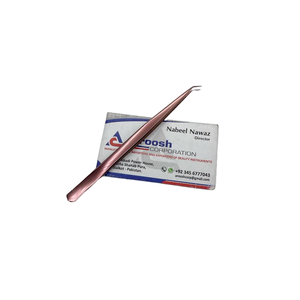 Vente en gros de pinces professionnelles en or rose à 45 degrés en acier inoxydable pince à épiler extension de cils avec logo personnalisé durable - Product Image 3
