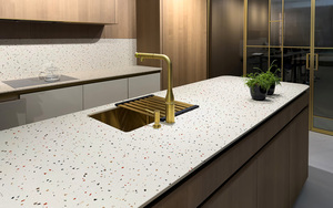 Prime Core Custom Contemporary Eco-Friendly Kitchen Bathroom Vanity Tops Calacatta Quartz Stone Countertops Prefab Cut Hotel - Product Image 1