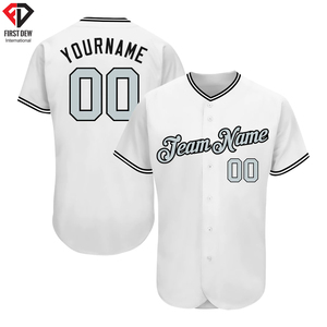 Maillot de baseball personnalisé rose et blanc avec col en V, entièrement boutonné, manches courtes, sublimé, respirant, grande taille, pour hommes, 100% polyester - Product Image 2