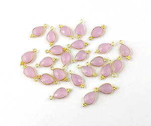 จี้รูปฝาหินควอตซ์สีชมพูพร้อมจี้รูปลูกแพร์ที่ฝังหนามเตย - Product Image 1