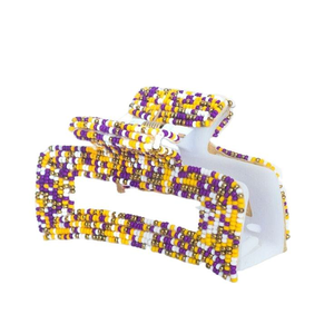 Handcrafted Festive Fun Fashion Hair Claw Clips Waterproof <b>Beaded</b> Jewelry with Colorful Glass <b>Beads</b> India for Party Celebrations - Product Image 1