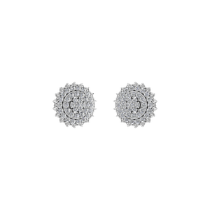 Tredy Moissanite Boucle D'oreille Cluster Boucles D'oreilles Floral Design 950 Platine Boucles D'oreilles Vis Retour OEM ODM Fabricant pour les Femmes - Product Image 3