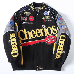Wholesale OEM % Cotton Breathable Motorcycle <b>Jacket</b> Custom Embroidery Logo Patch <b>Vintage</b> Nascar Race <b>Jacket</b> Men All Seasons - Product Image 1