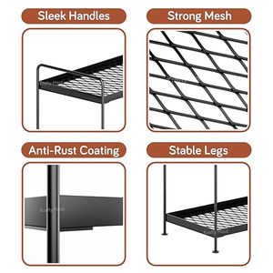 Hot Sale Metal Kitchen 2 Tier Organizer Cabinet <b>Over</b> the <b>Door</b> Storage for Tools Glass <b>Spice</b> <b>Rack</b> Basket - Product Image 4