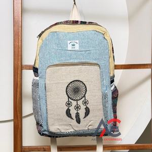 Mochila para exterior de cáñamo 2025 ecológica, mochila personalizada de yute para ordenador portátil para hombres y mujeres, mochilas escolares de viaje, novedad de 100% - Product Image 1