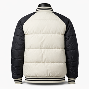 Blouson matelassé Varsity pour homme, blouson d'hiver matelassé, blouson Varsity personnalisé bicolore, blouson de baseball, fabrication OEM - Product Image 2