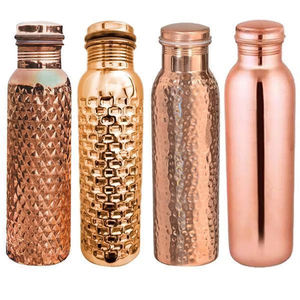 34 Oz Pure Copper Water <b>Bottle</b> for Drinking with 2 Copper Glass Ayurvedic Premium Quality Handcrafted Large Hammered Copper - Product Image 3