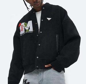 High Quality Custom Street Wear Logo Patch Baseball <b>Jacket</b> Trucker Letterman BaseBall Leather <b>Varsity</b> <b>Jacket</b> for Men - Product Image 5