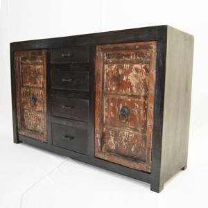 Buffet indien antique en bois artisanal buffet sur pied en bois massif avec rangement - Product Image 3