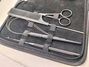 Kit d'outils de pose d'extensions capillaires en acier inoxydable 6 pièces, pince à micro-anneaux I-Link, crochet tire-fil – Vente chaude - Product Image 5