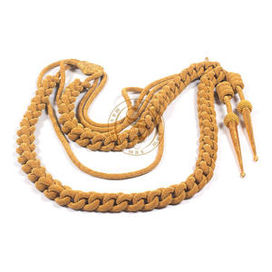 Aiguillette de uniforme gris con punta plateada, venta al por mayor, cordón de hombro personalizado, Aiguillette para uniformes náuticos - Product Image 5