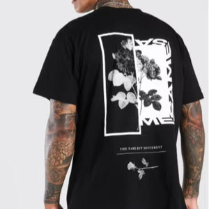 Custom Color Custom GSM Wholesale Men's Streetwear 100% Cotton Oversized <b>T</b>-<b>Shirt</b> High Quality Heavy Sewn Blank Design <b>Black</b> - Product Image 1