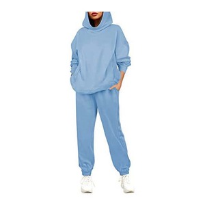 Jersey de entrenamiento de gran tamaño para mujer de Color sólido con logotipo personalizado chándales Rib Cuff Hoody Pocket 100% algodón de talla grande para invierno - Product Image 4