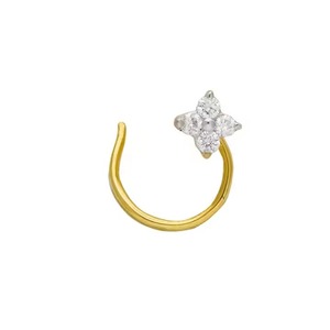 High Quality Women's 18kt Yellow Gold Lab Grown Diamond Sun Shine <b>Nose</b> Pin Fine Piercing Jewelry <b>Nose</b> <b>Stud</b> For Weddings - Product Image 1