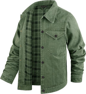 Veste en jean de couleur unie à petit budget très vendue pour hommes vestes pour hommes en denim fabriquées en usine pour la saison d'hiver - Product Image 3