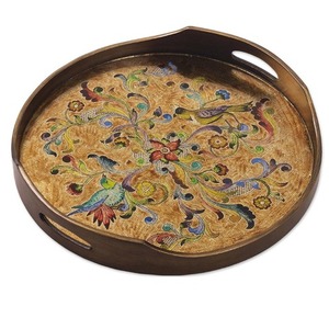 Bandeja de Servicio Hecha a Mano de Acero Inoxidable Ecológica, Duradera, MOQ de 50 Piezas, para Ensaladas, Platos de Cena, Fiestas, Bodas y Festivales - Product Image 1