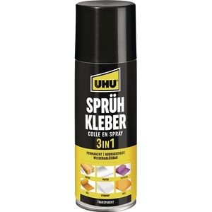 Colle froide UHU PVA 3-en-1 légèrement jaunâtre en aérosol de 200 ml à viscosité moyenne - Product Image 1