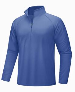 T-shirt à manches longues de haute qualité pour hommes avec demi-fermeture éclair Sweatshirts avec logo personnalisé imprimé grande taille Vêtements de sport en gros - Product Image 4