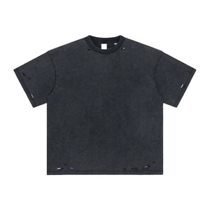 เสื้อยืดสั่งทำพิเศษ ผ้าคอตตอนหนา 100% เสื้อยืดโอเวอร์ไซส์สำหรับผู้ชาย เสื้อยืดลำลองแบบฟอกสีสไตล์วินเทจสำหรับทุกเพศ - Product Image 1