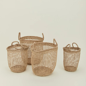 Seagrass laundry <b>hampers</b> competitive price sea grass baskets natural straw clothes basket <b>hamper</b> - Product Image 1