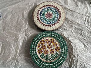 Plateaux de service à thé en marbre exquis avec incrustation de nacre Design rond de luxe pour la décoration intérieure Hôtels et restaurants arabes - Product Image 4