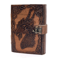 Fait à la main Vintage Dragon carnet de croquis 200 Deckle Edge thermique lié en cuir couverture femmes couverture rigide Journal cahiers