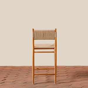 Muebles de Bar comerciales Nueva Silla de Bar de estilo moderno Combinación de madera de teca natural con cuerda Rattan-Arifah - Product Image 3