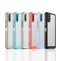 Nouvelle Coque de Téléphone en TPU Souple Transparente en Acrylique Colorée avec Boutons Électroplaqués pour iPhone 1, 5, 10, VI