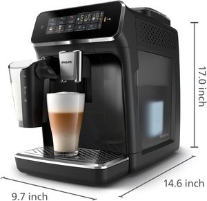 Machine à expresso entièrement automatique Philips série 3300 neuve avec système de mousseur de lait LatteGo et moulin intégré6 Hot - Product Image 2