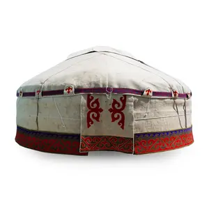 कज़ाख़ पारंपरिक yurt व्यास 8 मीटर से विलो फ्रेम थोक निर्माता लकड़ी yurts