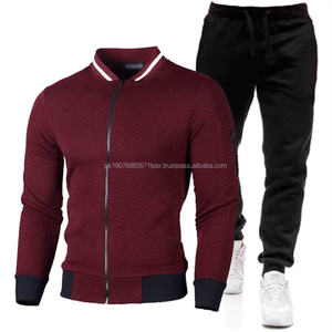 Conjunto Deportivo Informal de Moda para Hombre, Traje de Dos Piezas con Pantalones y Sudadera a Cuadros de Color Sólido - Product Image 6