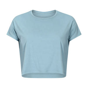 Camiseta recortada de algodón de alta calidad para mujer, transpirable, suave, diseño de moda para el verano, nueva llegada a precio mayorista - Product Image 4