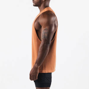 2025 nueva llegada personalizada Color sólido secado rápido camiseta sin mangas 100% algodón Casual transpirable poliéster tejido entrenamientos lavados - Product Image 3