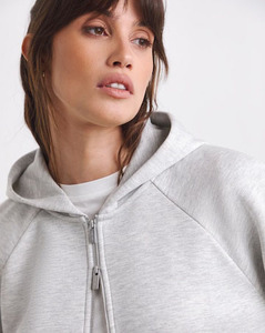 Sudadera con capucha gris personalizada con hombros caídos para mujer, nueva sudadera antiarrugas y transpirable, las últimas sudaderas con capucha en blanco para mujer - Product Image 4
