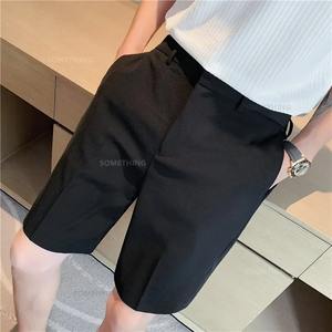 2025 nuevos pantalones cortos de algodón de verano 100% para hombre, pantalones cortos de malla sólida, pantalones cortos de cintura, pantalones cortos informales de Negocios Sociales para hombre de alta calidad - Product Image 4