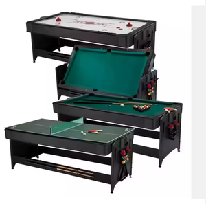 Nouvelle table de jeu portable 3-en-1 Fat-Cat Pockey en MDF : Air Hockey, Billard et Tennis de Table - Product Image 1