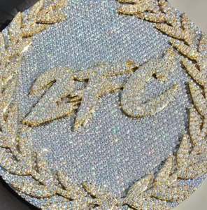 Colgante de plata de ley con diamante de corte redondo personalizado de 5 quilates con colgantes finos chapados en oro y dijes para ocasiones de fiesta - Product Image 4