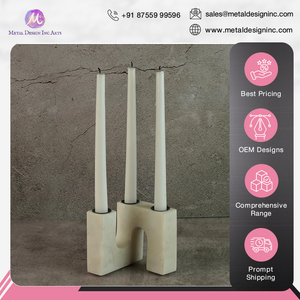 ทันสมัยเชิงเทียนหินอ่อนแข็งสีขาวทนทานคุณภาพสูงทันสมัยสำหรับตกแต่งบ้านผลิตในอินเดีย - Product Image 4