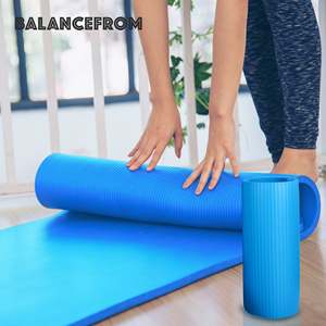 Tappetino Yoga BalanceFrom Extra Spesso in Schiuma TPE da 1 Pollice con Protezioni per Ginocchia e Blocchi, Tappetino per Esercizi in Palestra e a Casa con Cinghia di Trasporto - Product Image 5