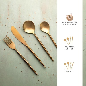 Ensemble de couverts en or modeste pour les célébrations de mariage de table à manger élégante et l'utilisation quotidienne de la cuisine ensembles de couverts de qualité supérieure - Product Image 4