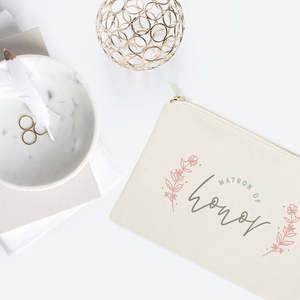 Portable Large Capacity Floral Matron Honor Cotton Canvas Cosmetic Bag/<b>Makeup</b> <b>Case</b> Zipper Closure Organizer <b>Case</b> Letter Pattern - Product Image 3