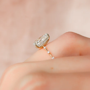 คอลเลกชันหรูหราแหวนหมั้นเพชรสำหรับปลูกลูกแพร์2CT 14K สีเหลืองทองชุดปาร์ตี้ที่ได้รับการรับรอง IGI สไตล์คลาสสิก - Product Image 5