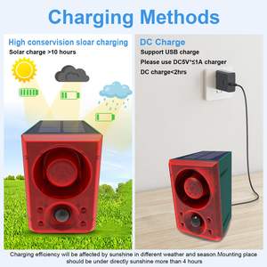 डेटेक वायरलेस सौर अलार्म इन्फ्रारेड मोशन सेंसिंग अलार्म डिवाइस व्यक्तिगत अनुकूलित आउटडोर 130db ऑडियो अलार्म - Product Image 4